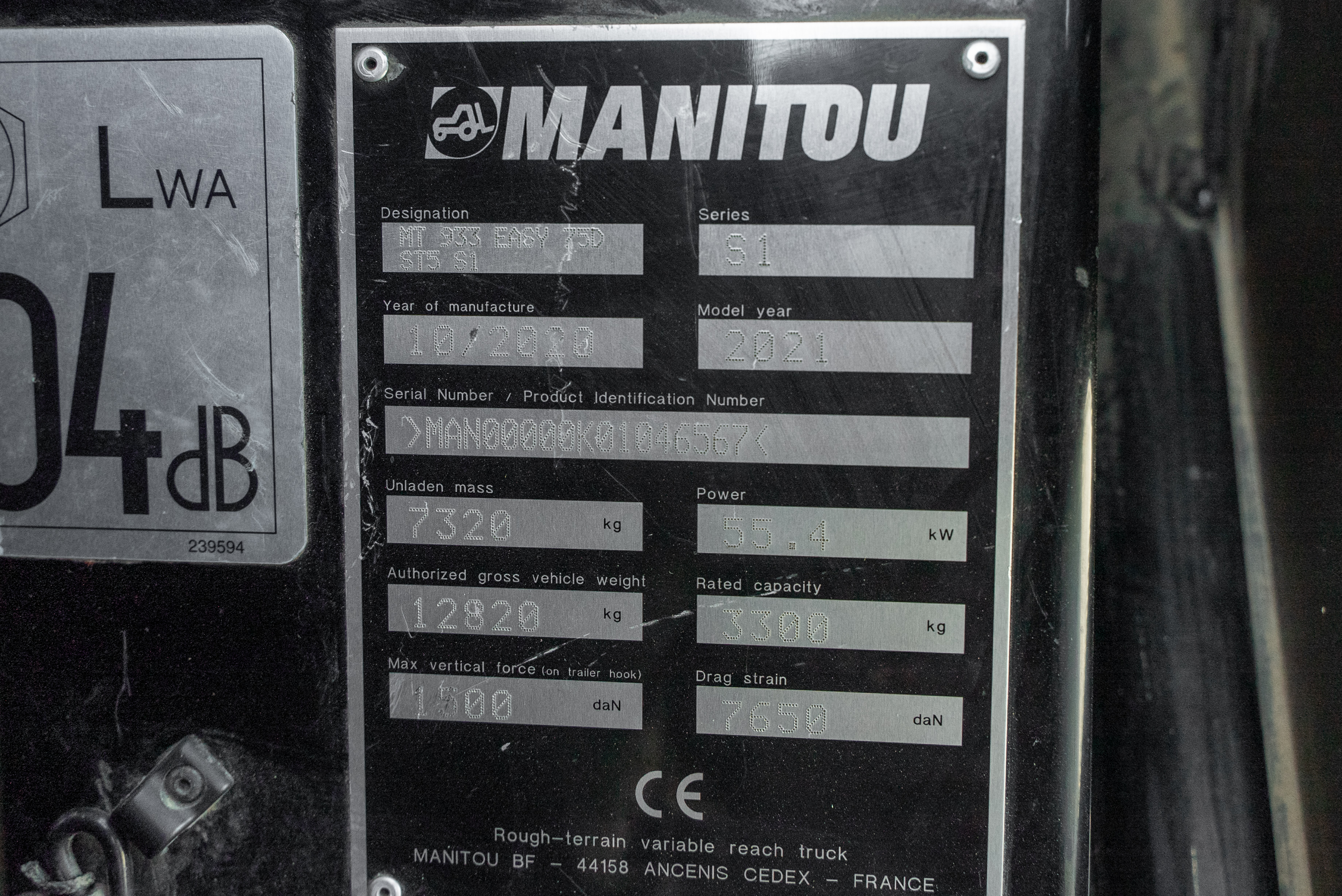 MT 933 EASY 75D ST5 S1 - Identification plate