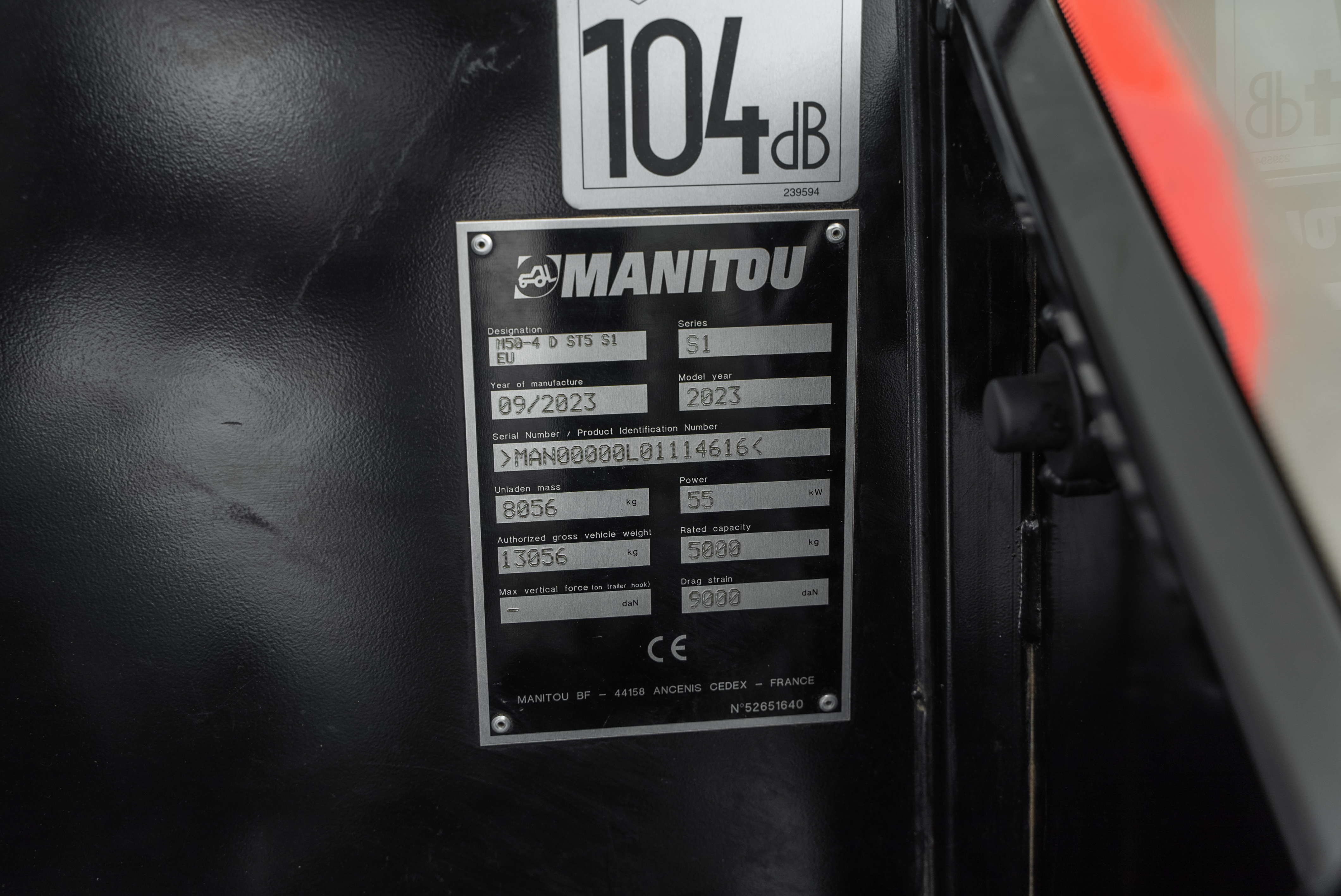 Manitou - Heftrucks - M 50-4 D ST5 S1 EU - Typeplaat