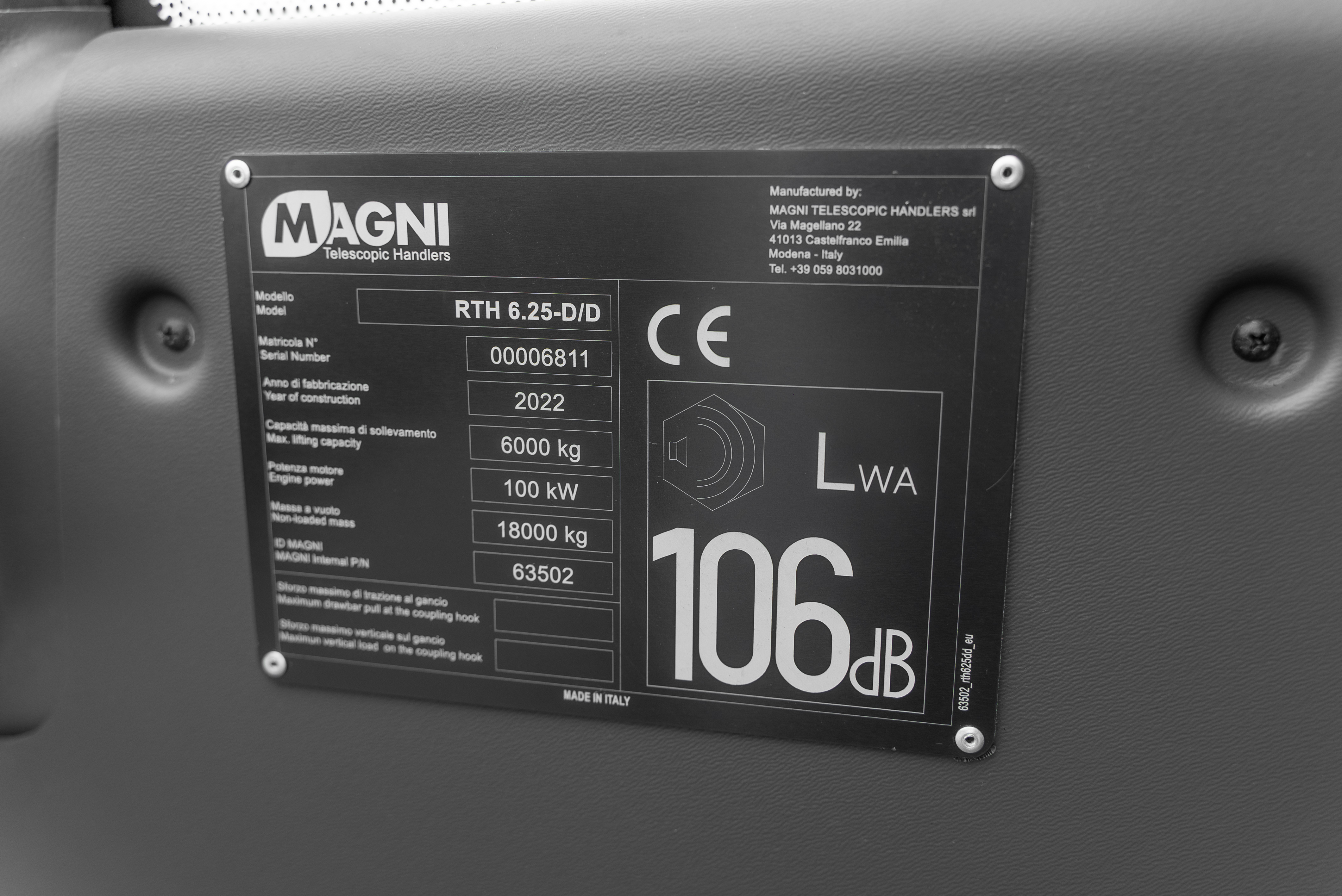 RTH 6.25 - Identification plate