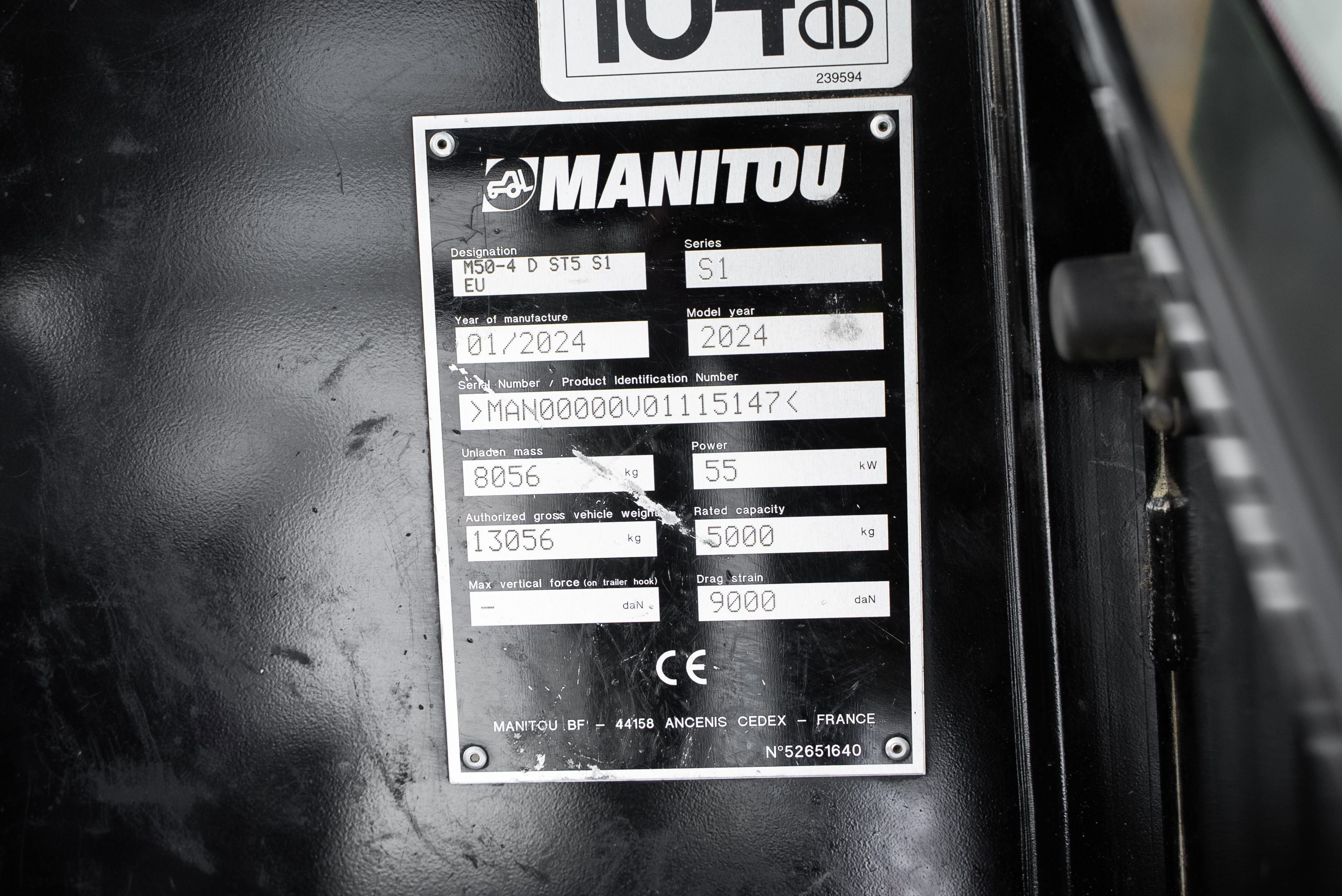 Manitou - Heftrucks - M 50-4 D ST5 S1 EU - Typeplaat