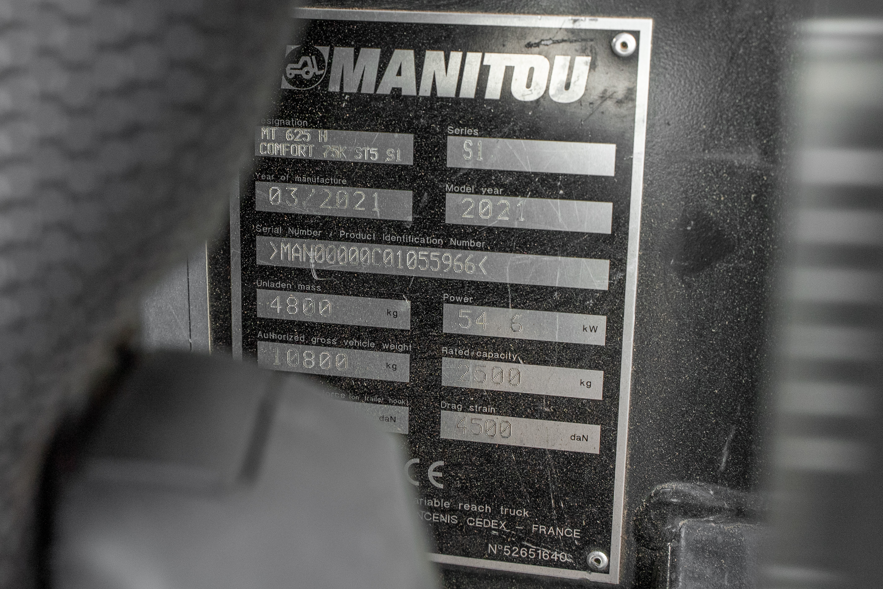 Manitou - Verreikers - MT 625 H COMFORT 75K ST5 S1 - Typeplaat