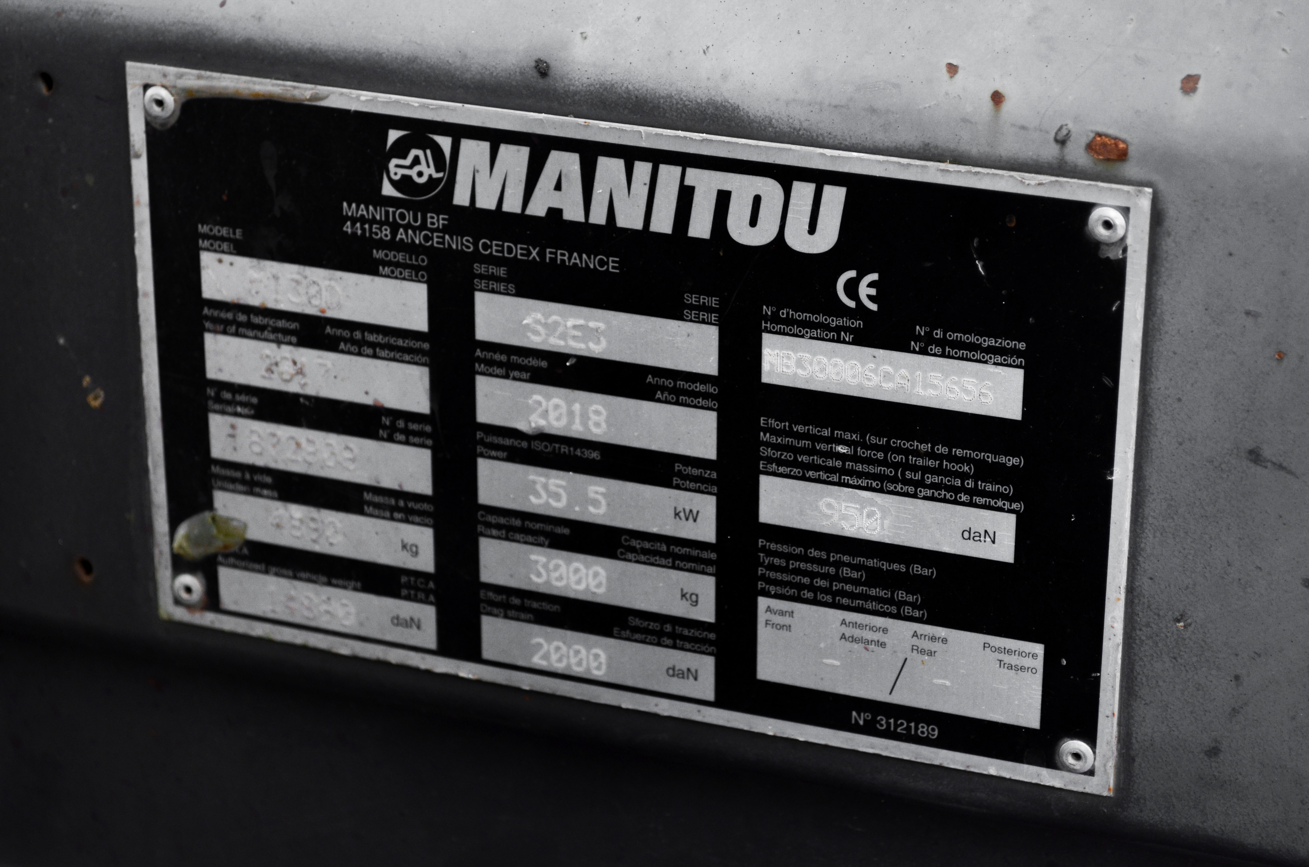 MI 30 D S2 E3 - Identification plate