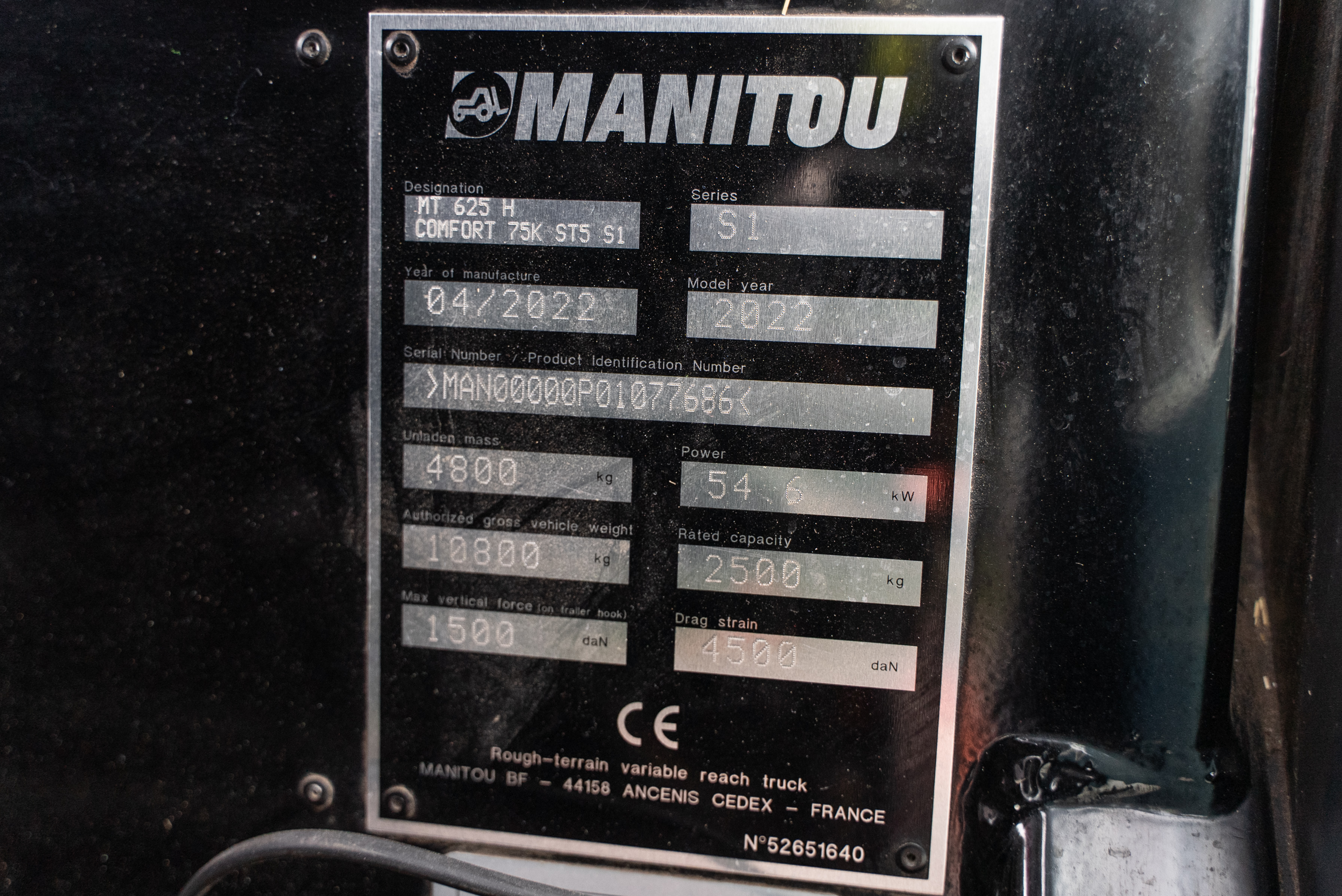MT 625 H COMFORT 75K ST5 S1 - Identification plate