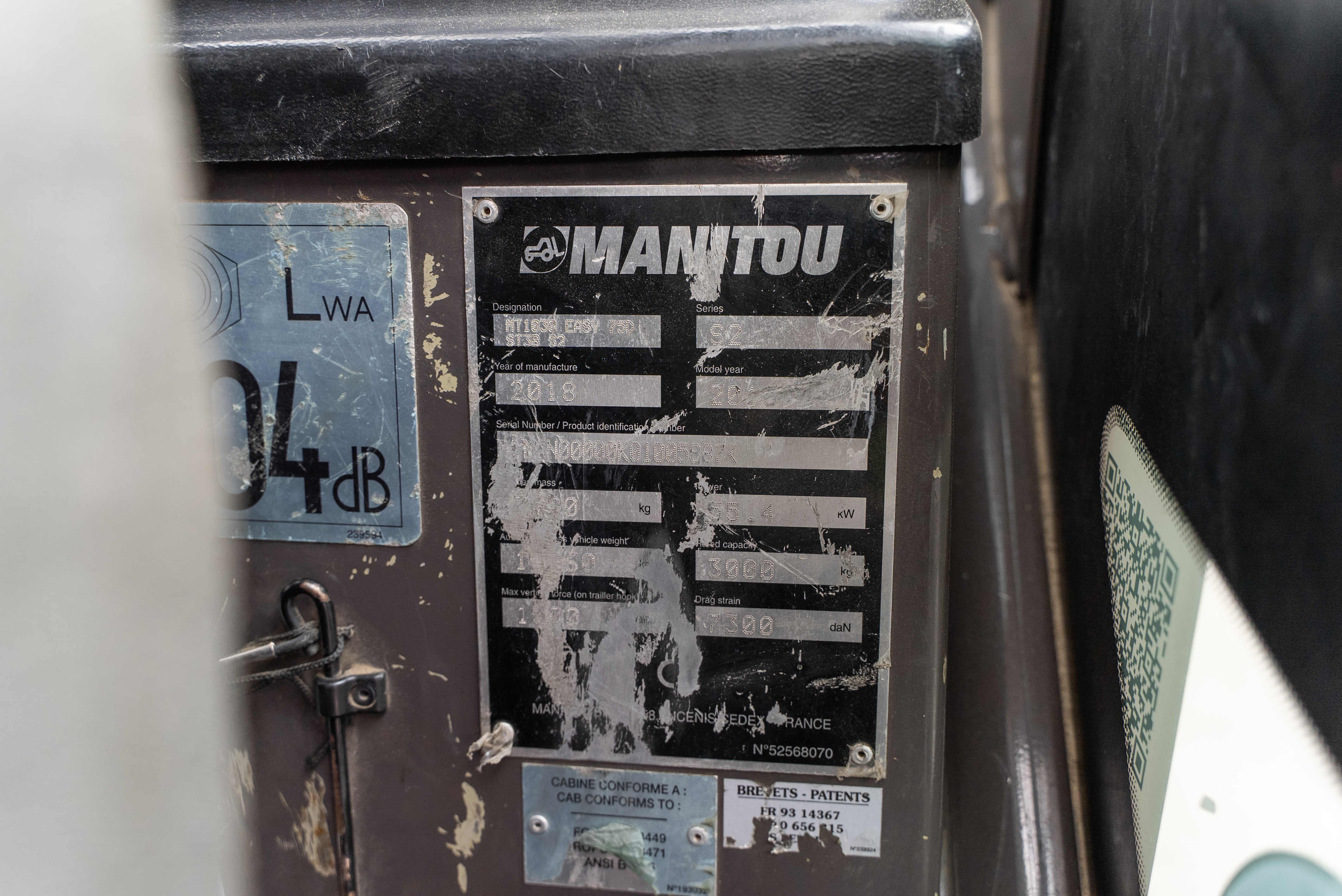 Manitou - Telehandlers - MT 1030 EASY 75D ST3B S2 - Identification plate