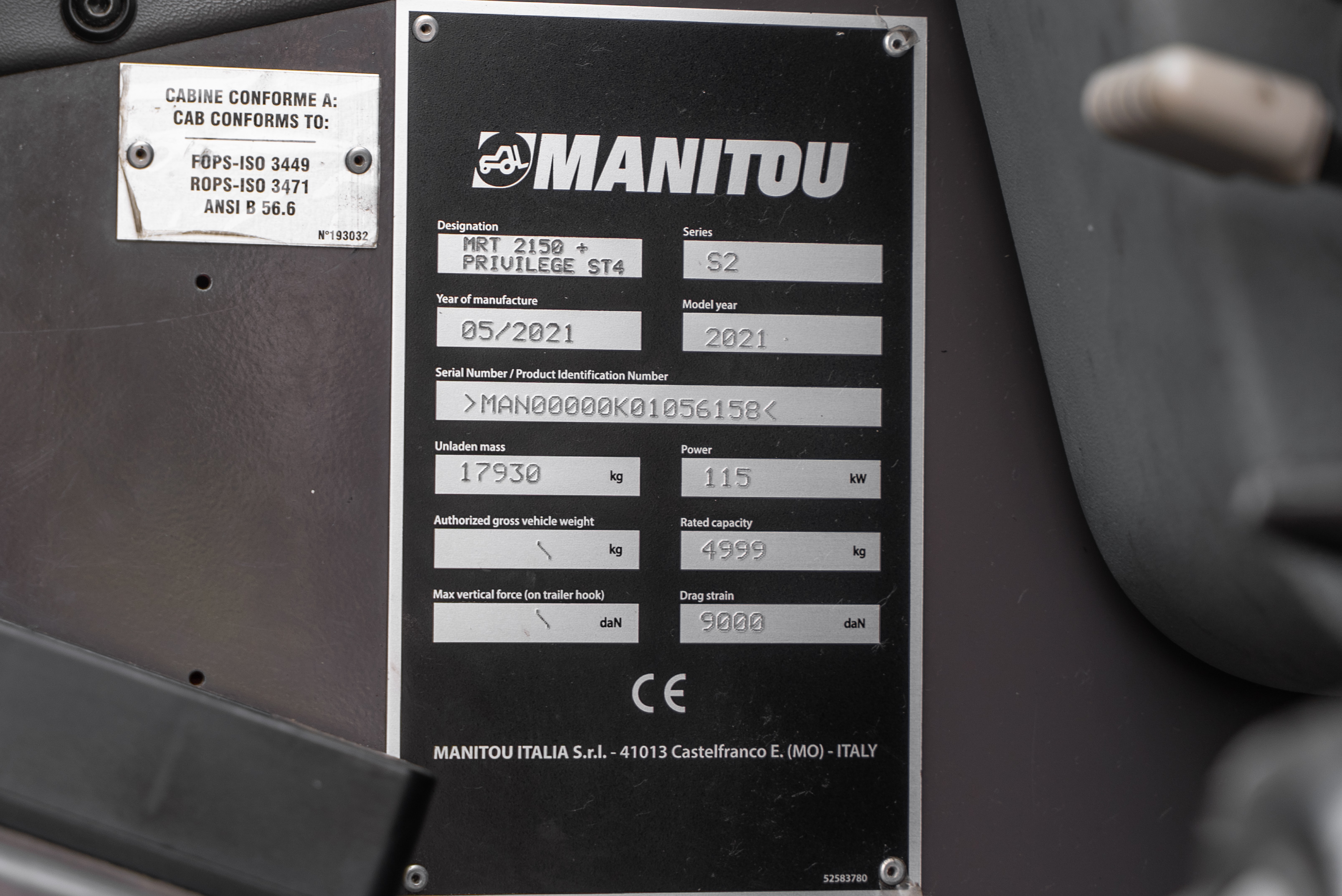 MRT 2150 PRIV+ ST4 S2 - Identification plate