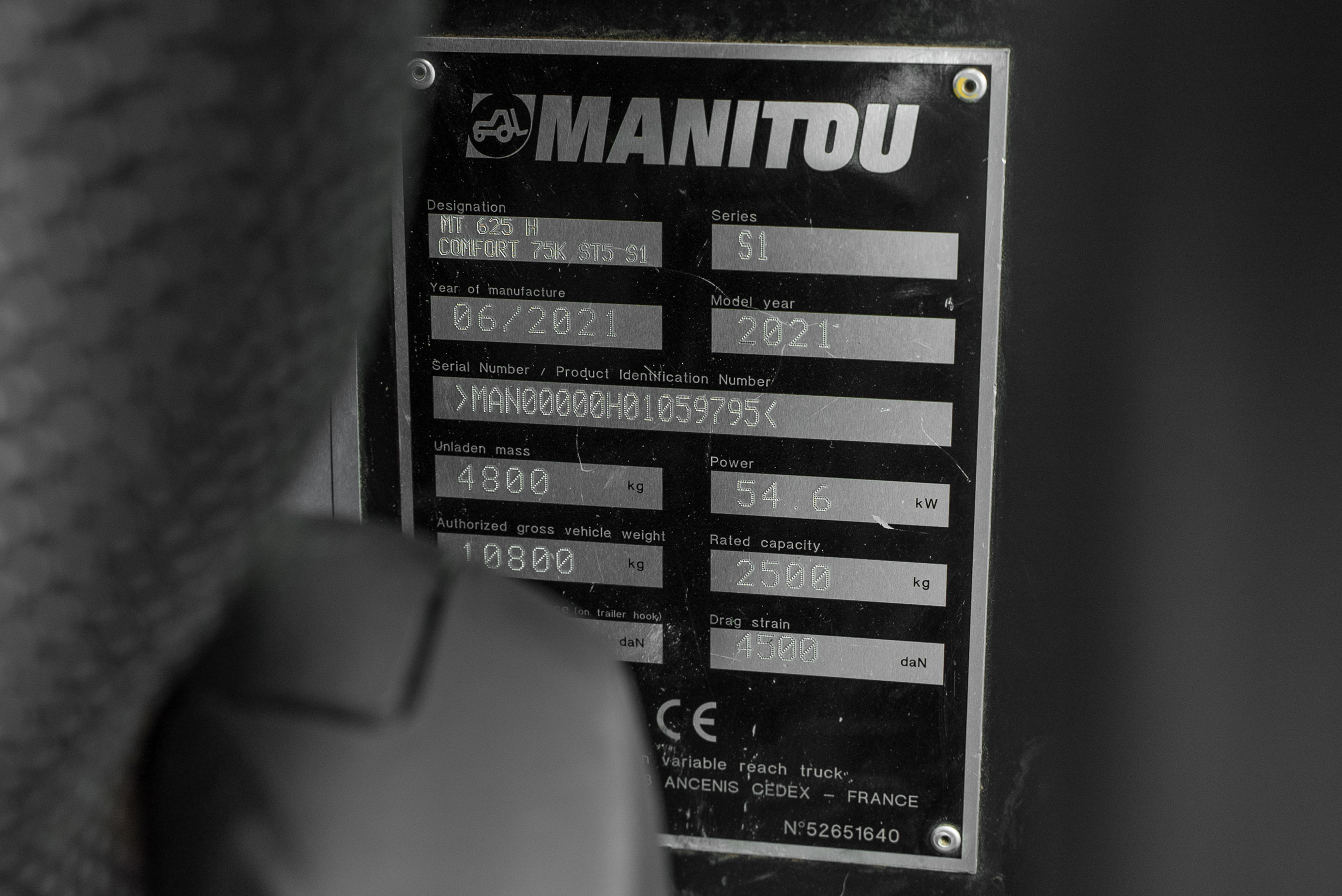 MT 625 H COMFORT 75K ST5 S1 - Identification plate