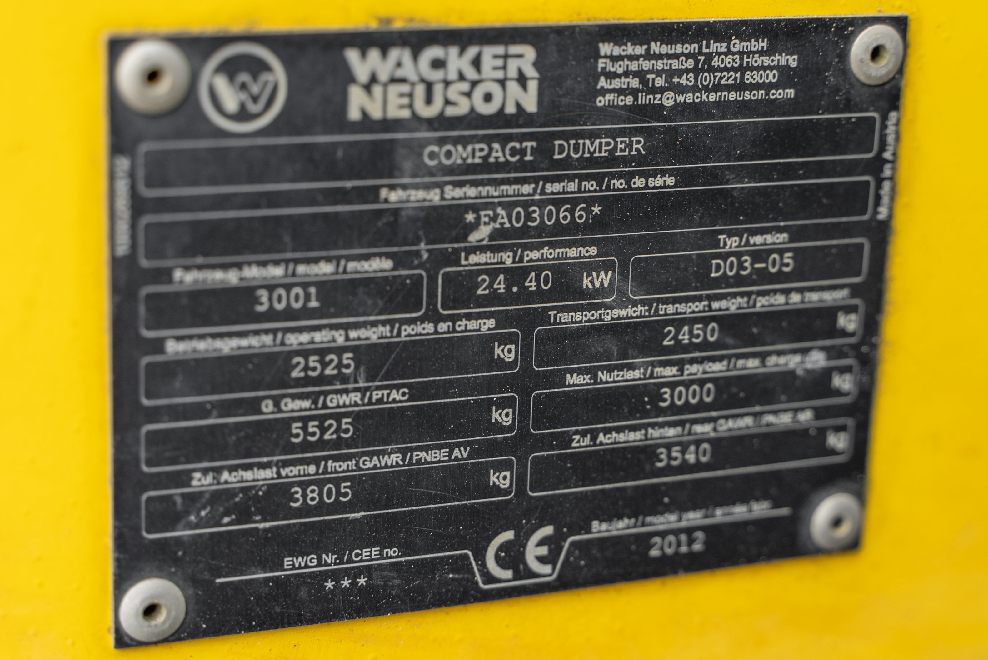 3001 - Identification plate