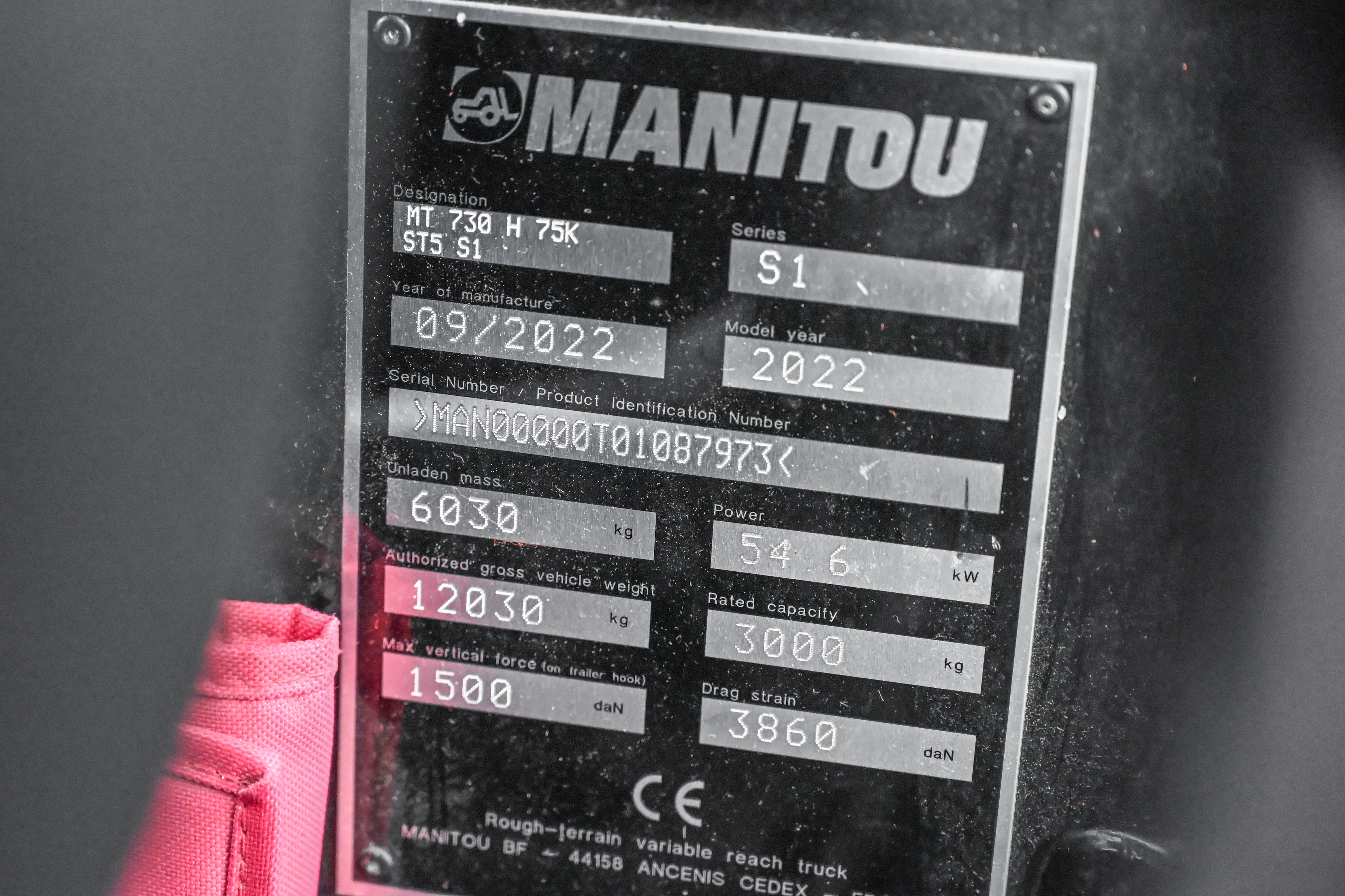 MT 730 H 75K ST5 S1 - Identification plate
