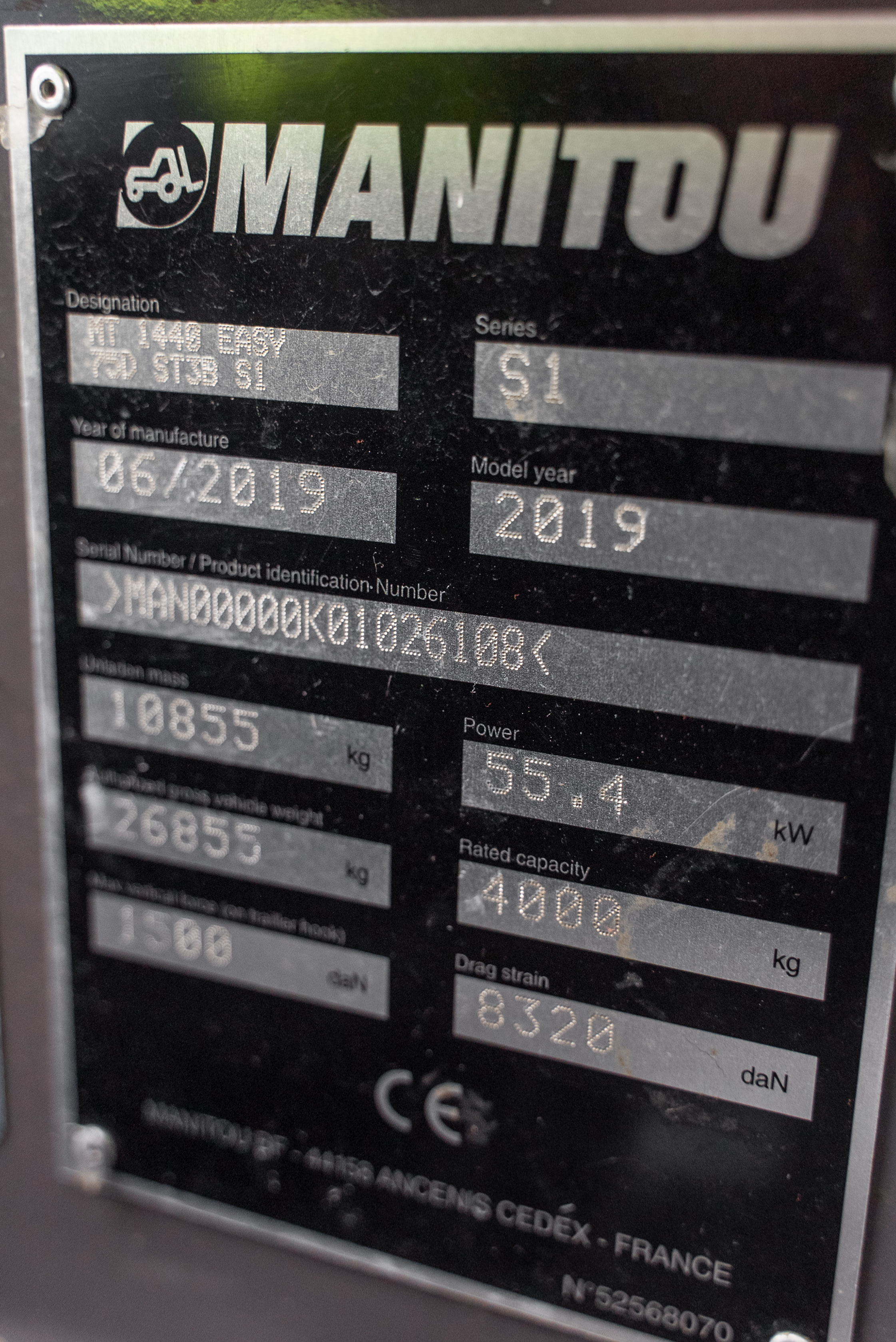 MT 1440 EASY 75D ST3B S1 - Identification plate